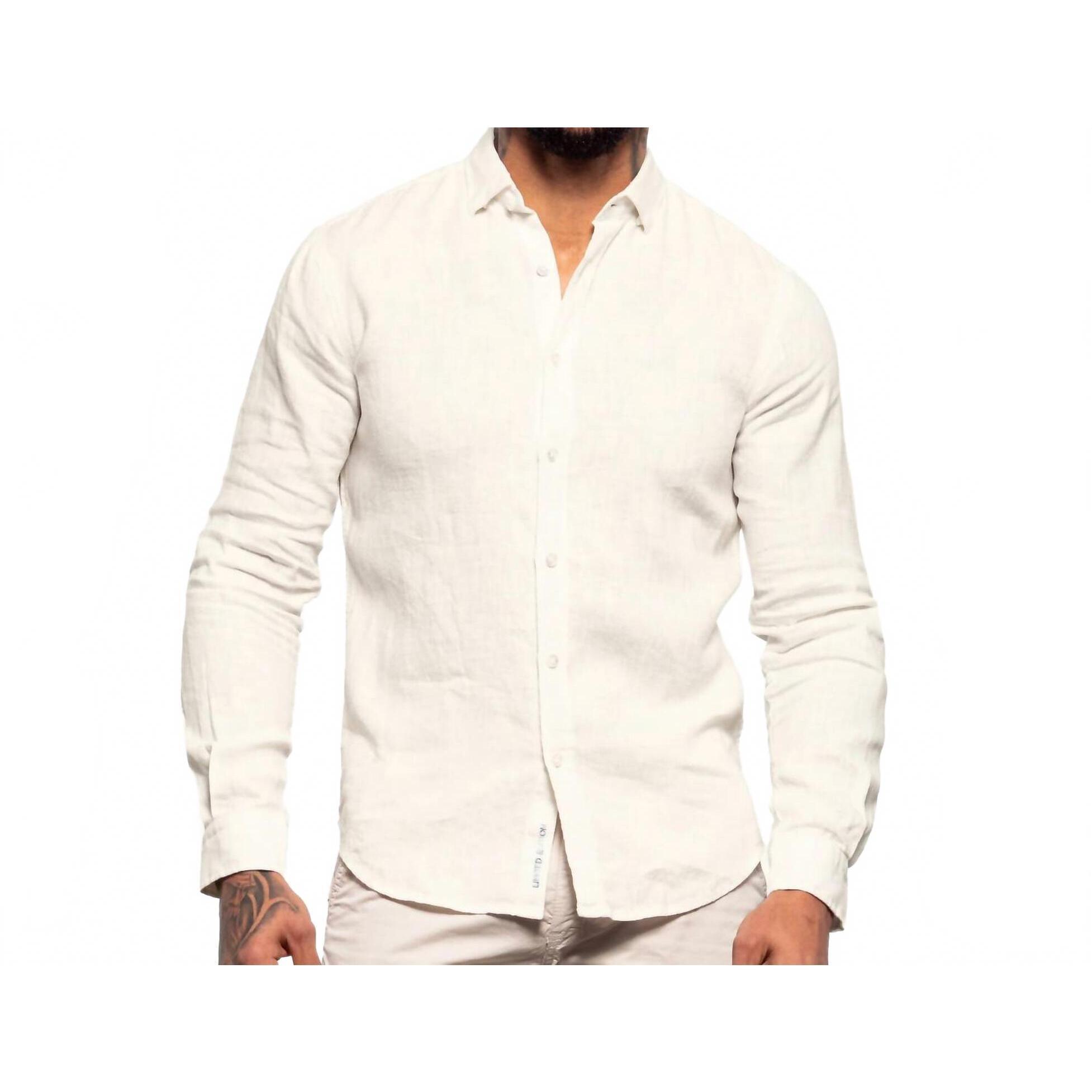 New Eight X Linen Button Down Shirt In Off-White